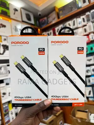 Porodo Thunderbolt Type C to Type C 1.8m Cable