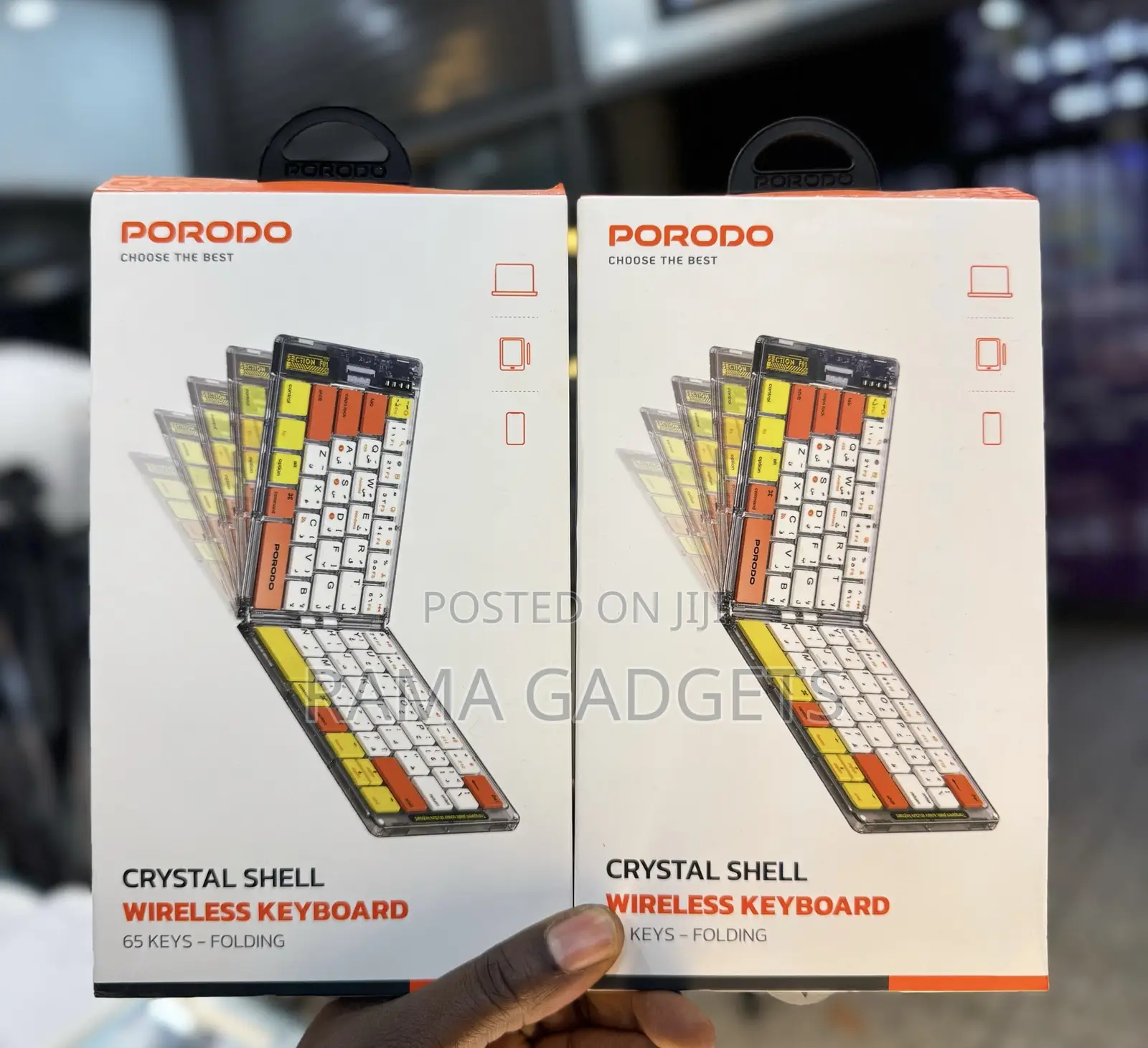 Porodo Transparent Bluetooth Folding Keyboard