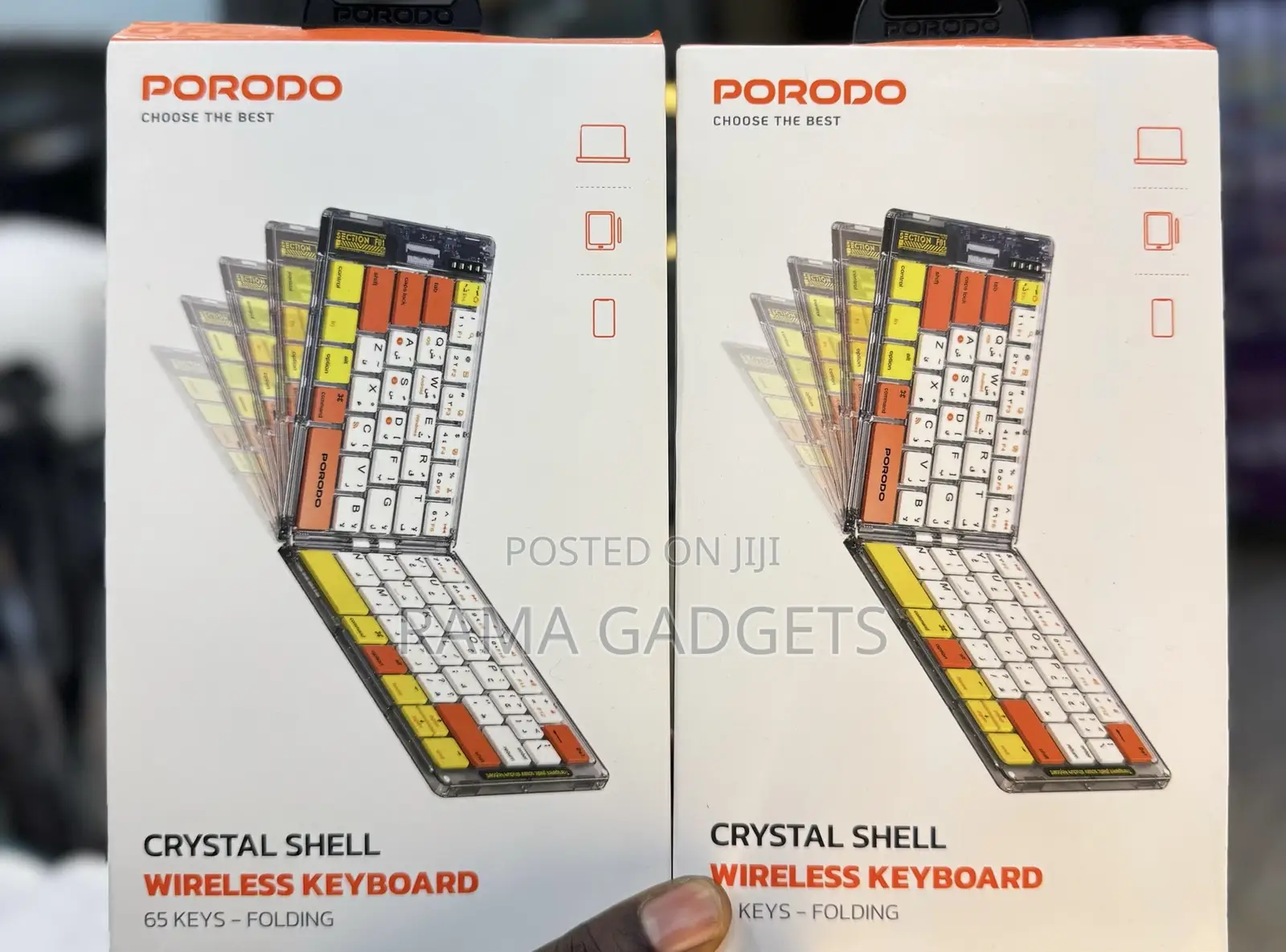 Porodo Transparent Bluetooth Folding Keyboard