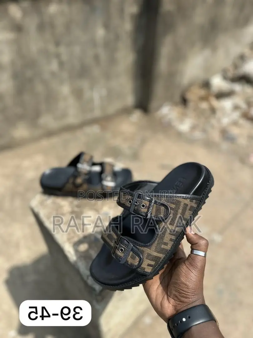 Original Men’S Fendi Double Strap Luxury Sandals