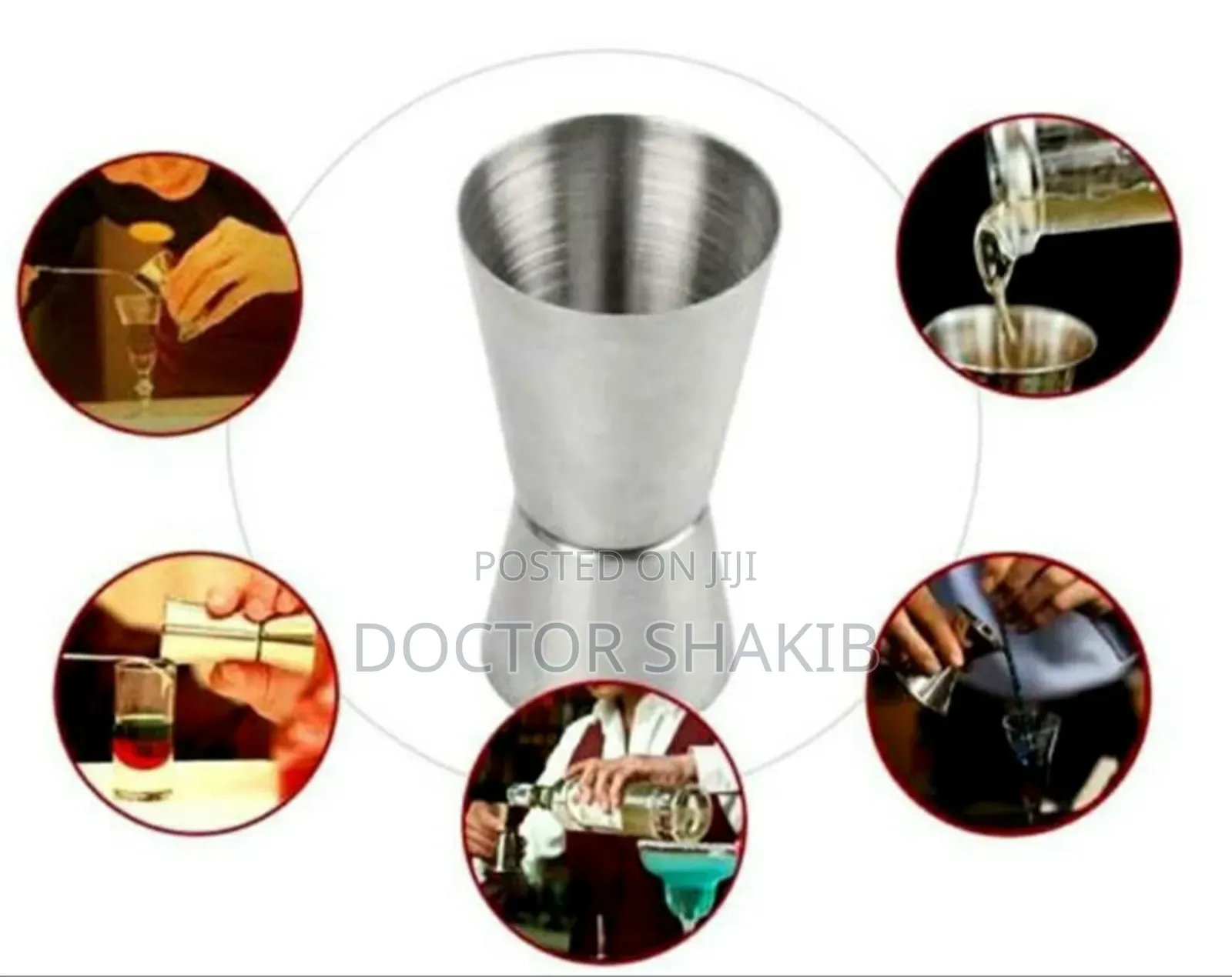 Set of 2pcs Stainless Steel Cocktail Measuring Cups