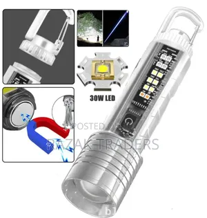Led Flashlight Rechargeable Telescopic Zoom Torch Magnetic