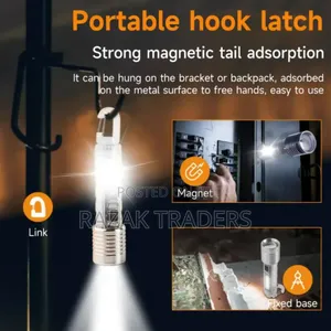 Led Flashlight Rechargeable Telescopic Zoom Torch Magnetic