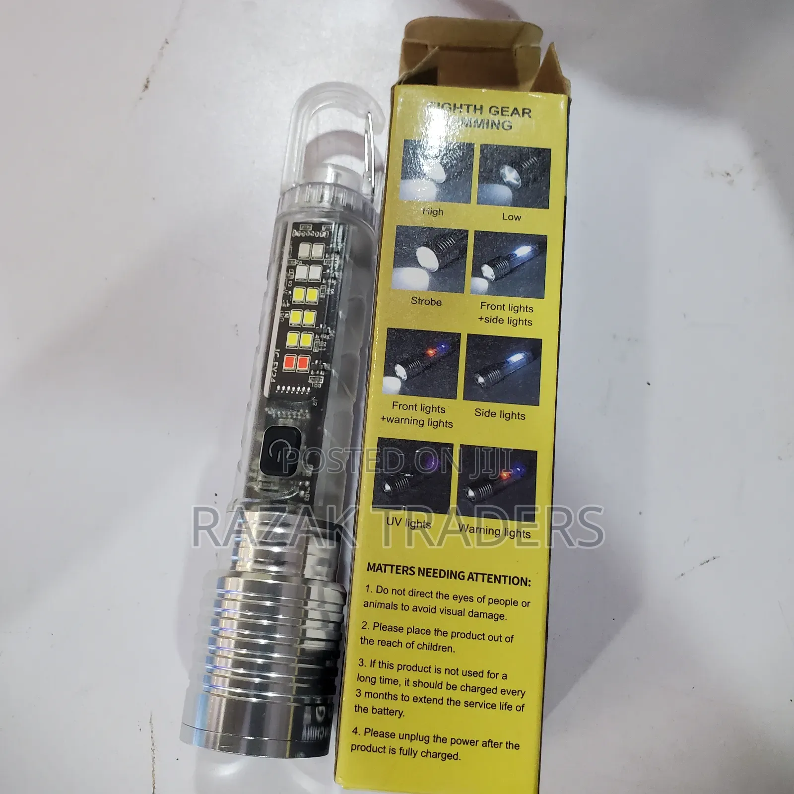 Led Flashlight Rechargeable Telescopic Zoom Torch Magnetic
