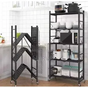 5-Tier Foldable Storage Shelf With Wheels