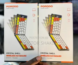 Porodo Crystal Shell Wireless Bluetooth Foldable Keyboard