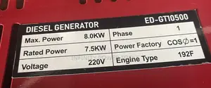 Diesel Generator Ed-Gt10500(Open Body)