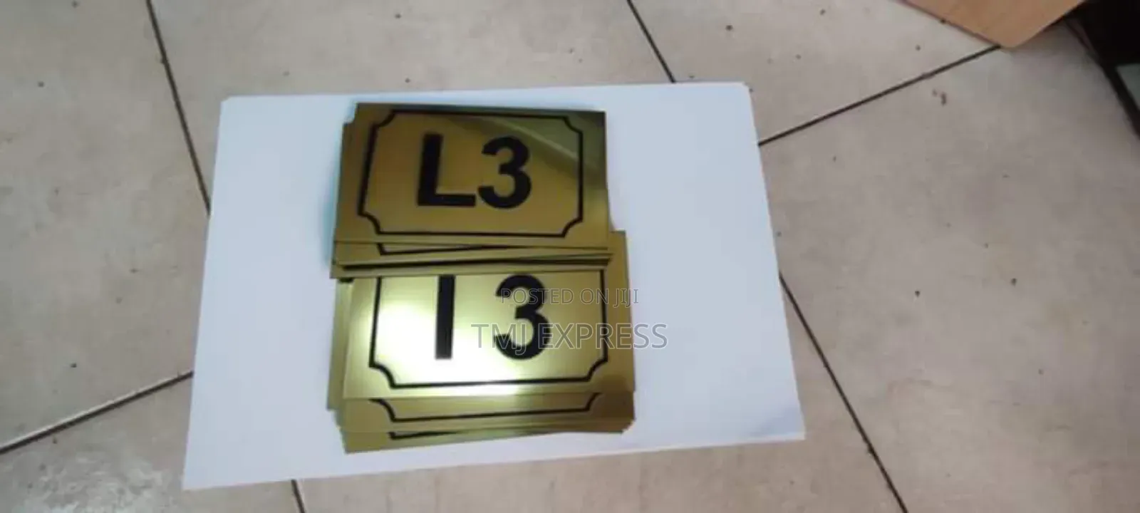 Gold Plate Room Number Labels