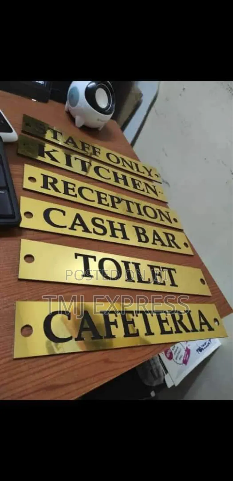Gold Plate and Silver Plated Door Labels