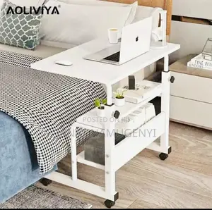 Plain White Laptop Table With Plain White Stands