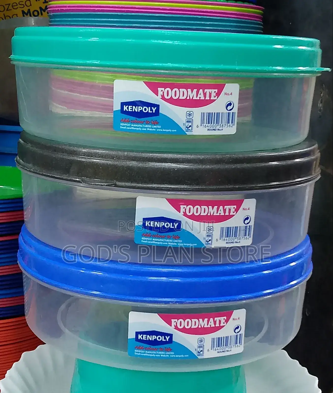 Plastic Foodmate Storage Containers 3pcs Round