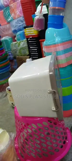 Cream Plastic Storage Boxes