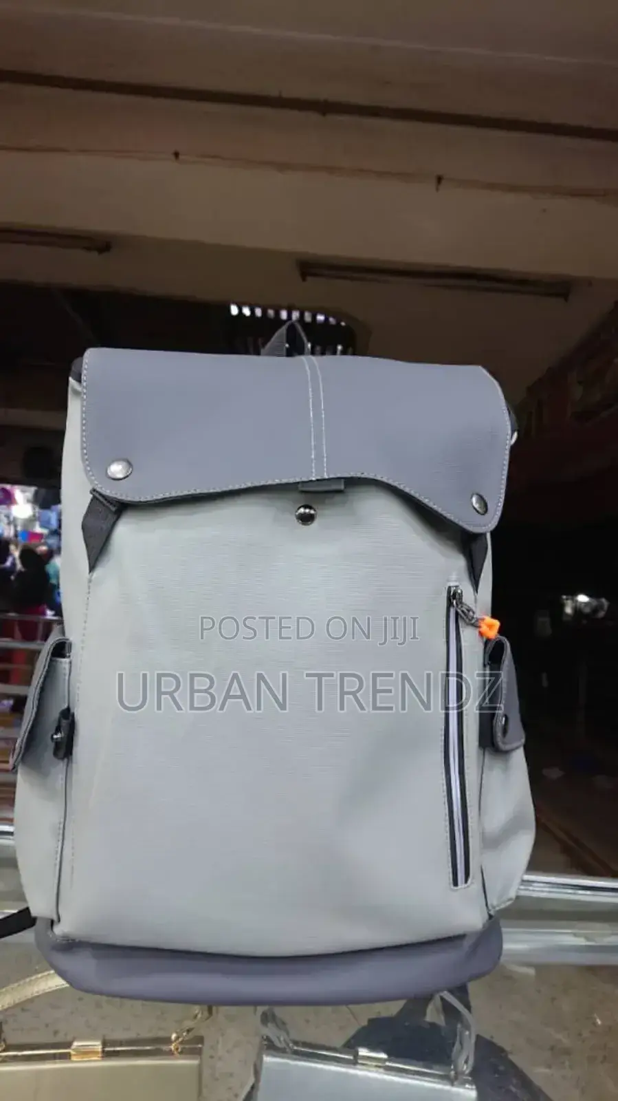 Gray 16-Inch Laptop Backpack With a Flap Closure