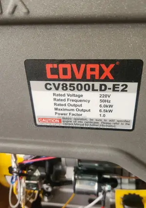 Covax Generator 6500 Watts Key Start