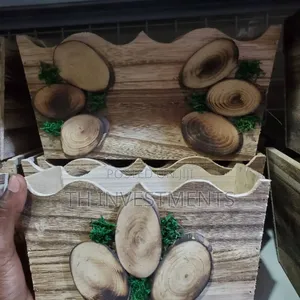 Wooden Flower Pot Handicraft Model Ae (Large 