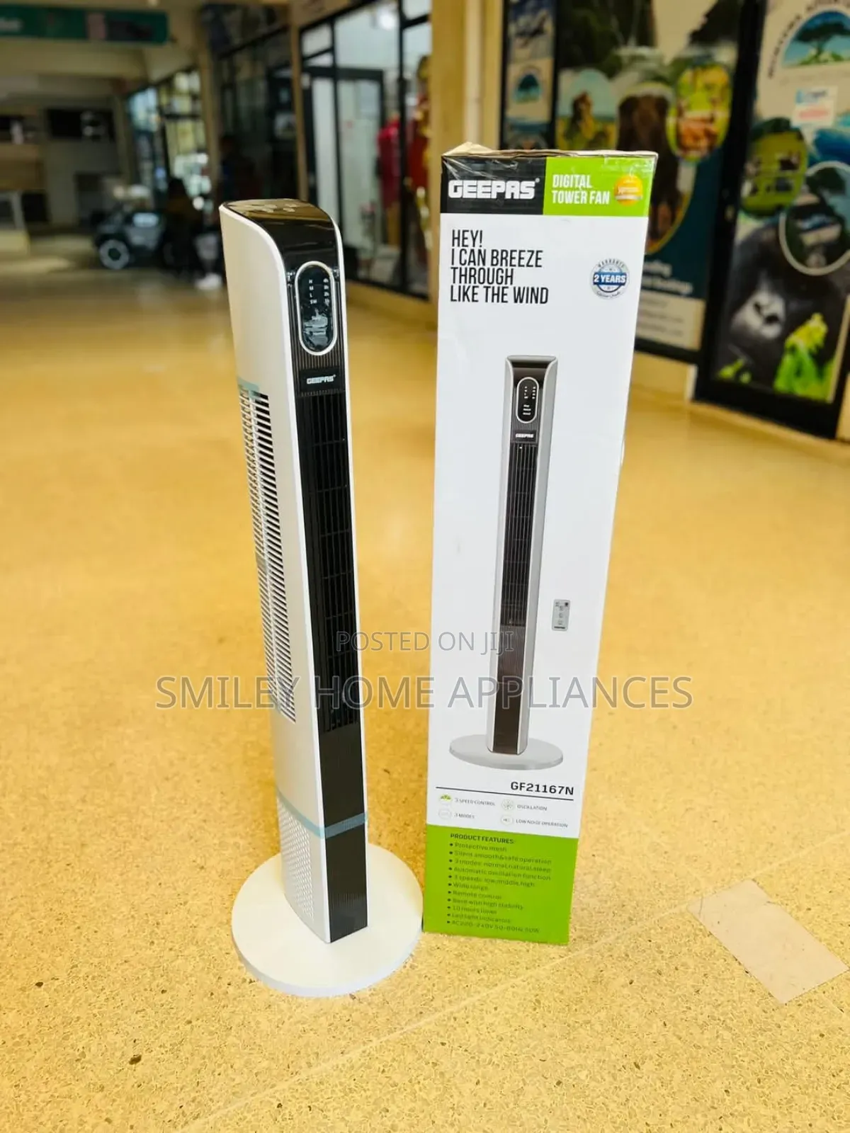 Geepas Tall Tower Fan With Nice Breezy Functions
