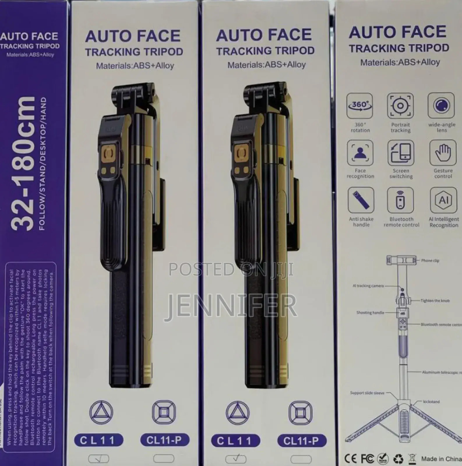 Auto Face Tracking Selfie Stick Tripod 180cm