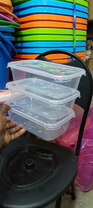 Rectangular Plastic Food Containers 3pcs