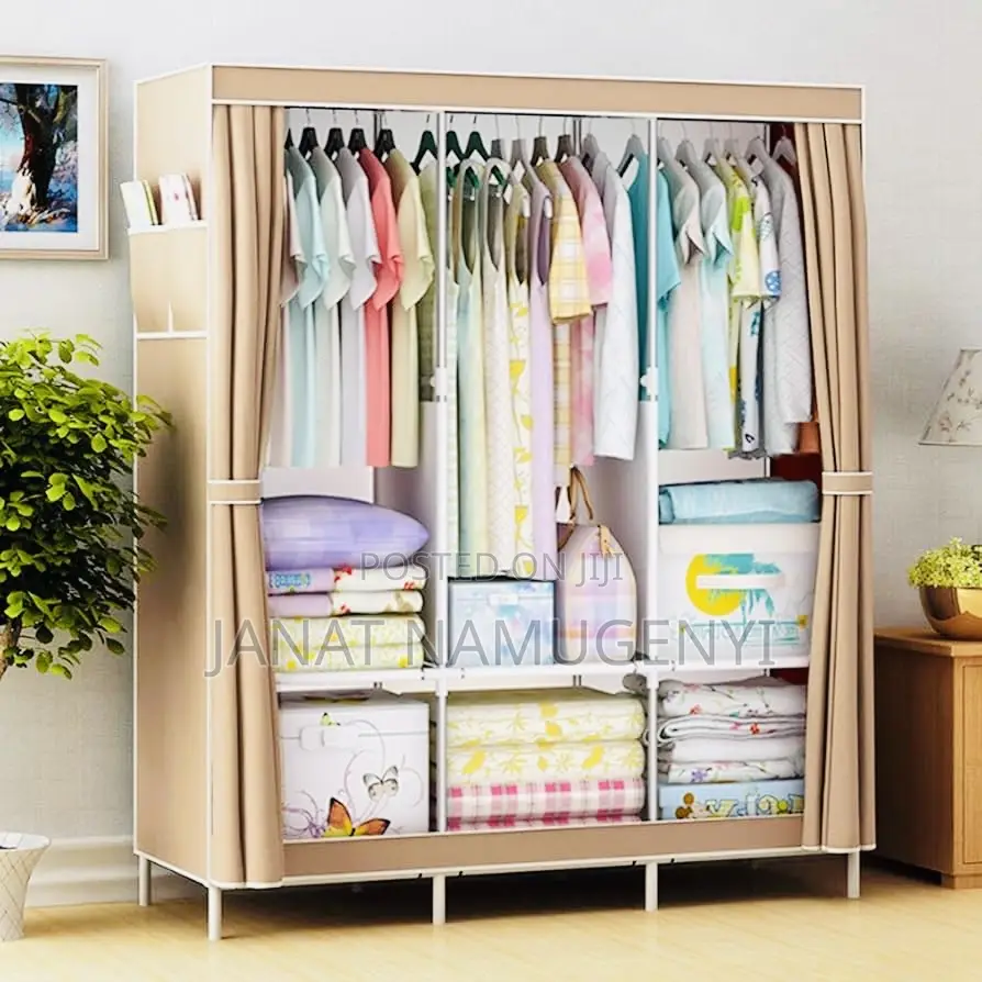 Brown 3 Column Metallic Closet Available 