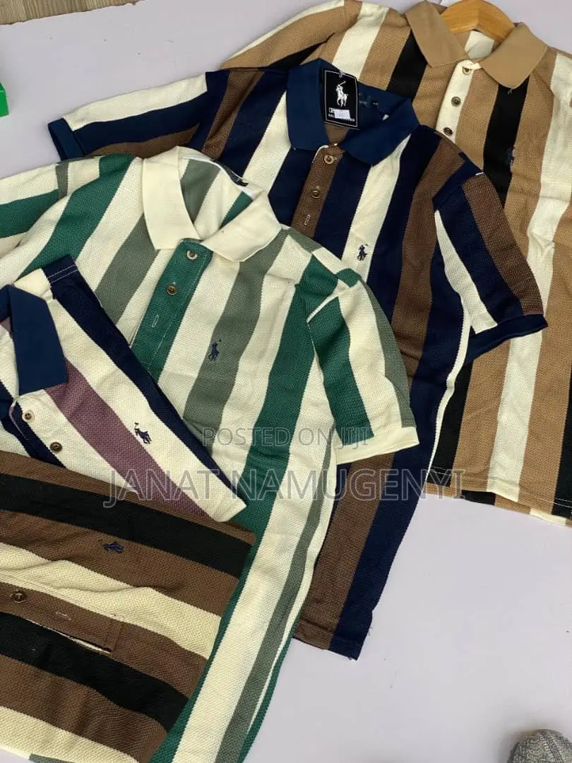 Colored Stripped Tshirts With Black Lines
