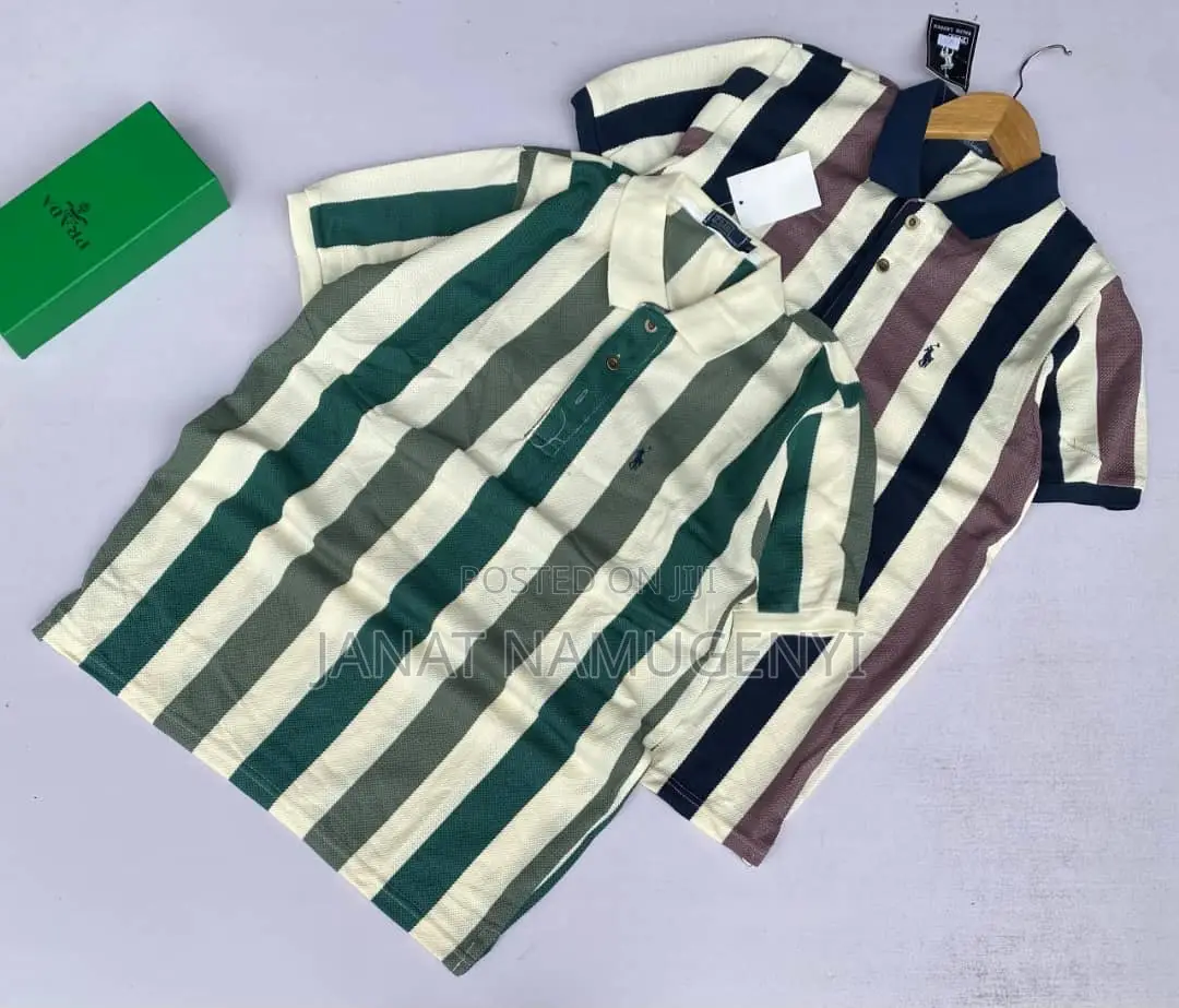 Colored Stripped Tshirts With Black Lines