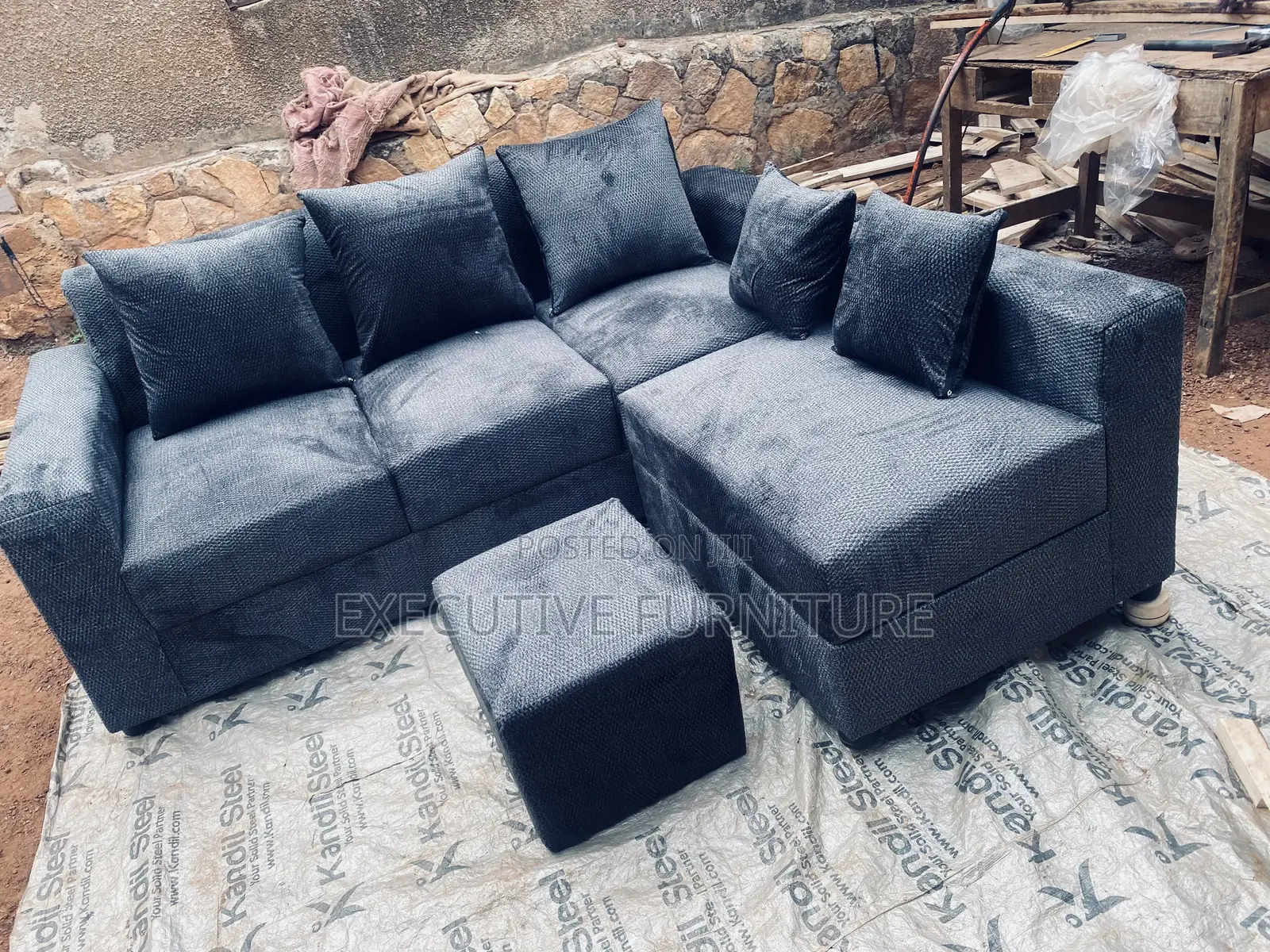Gray Sofa Set L Sofa