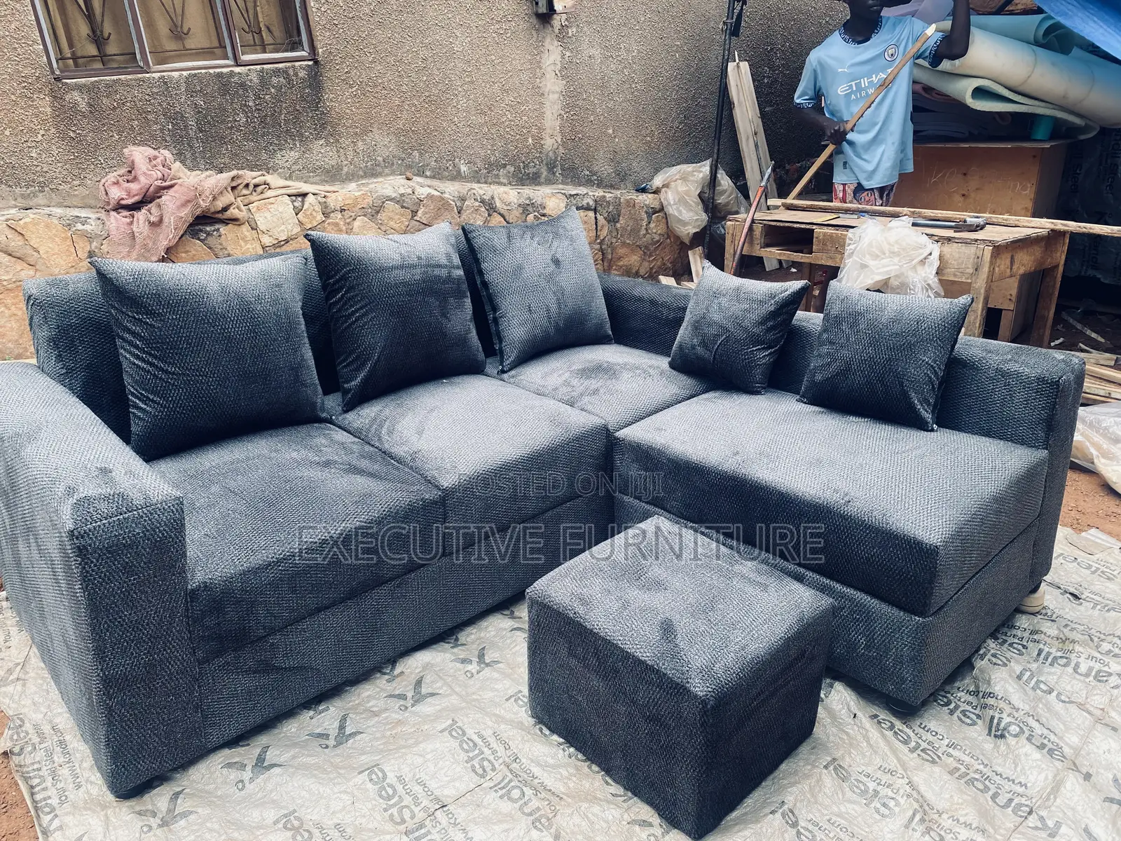 Gray Sofa Set L Sofa