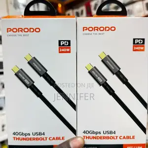 Porodo Woven Typec-C Cable 240w 40gbps 60hz