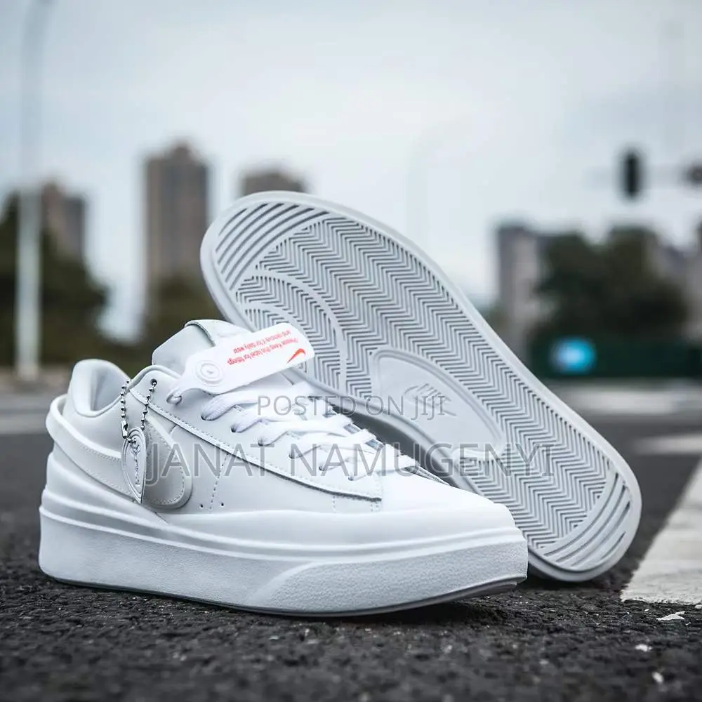 Plain White Nike Draw String Sneaker