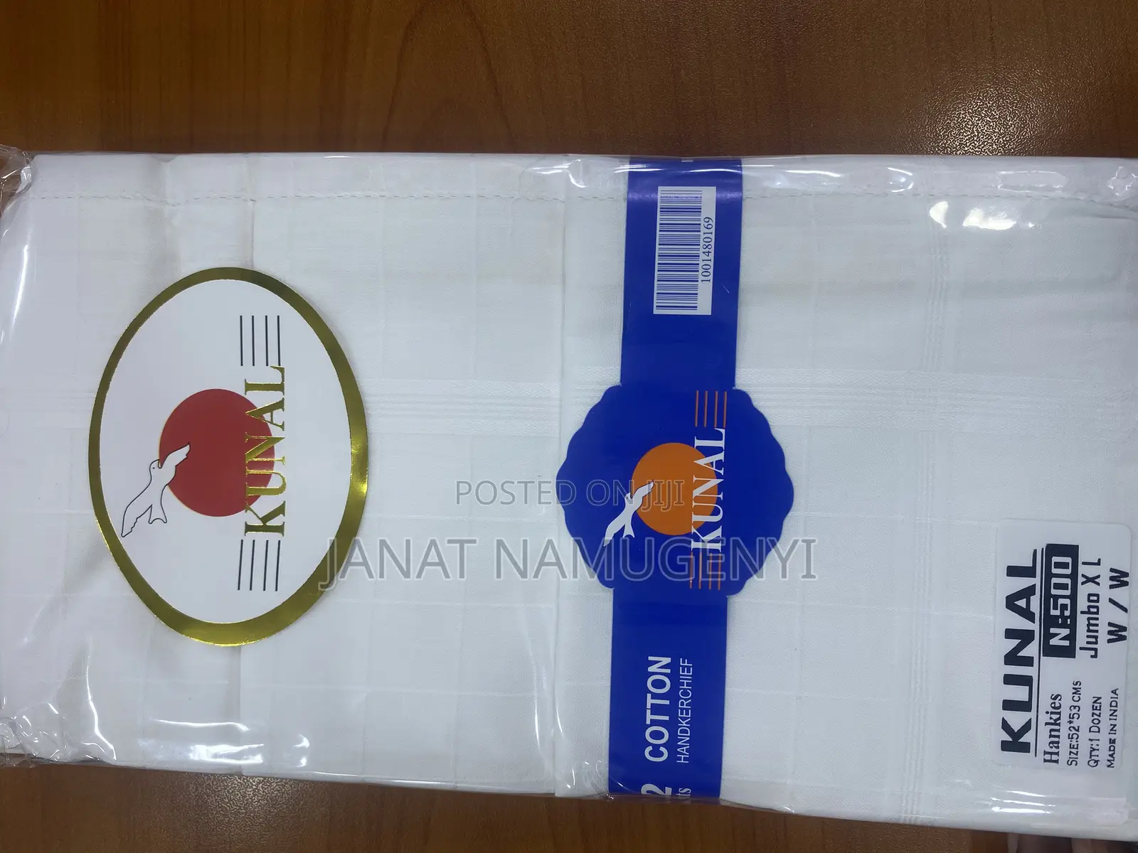 A Dozen of Kunal1 Plain White Handkerchiefs