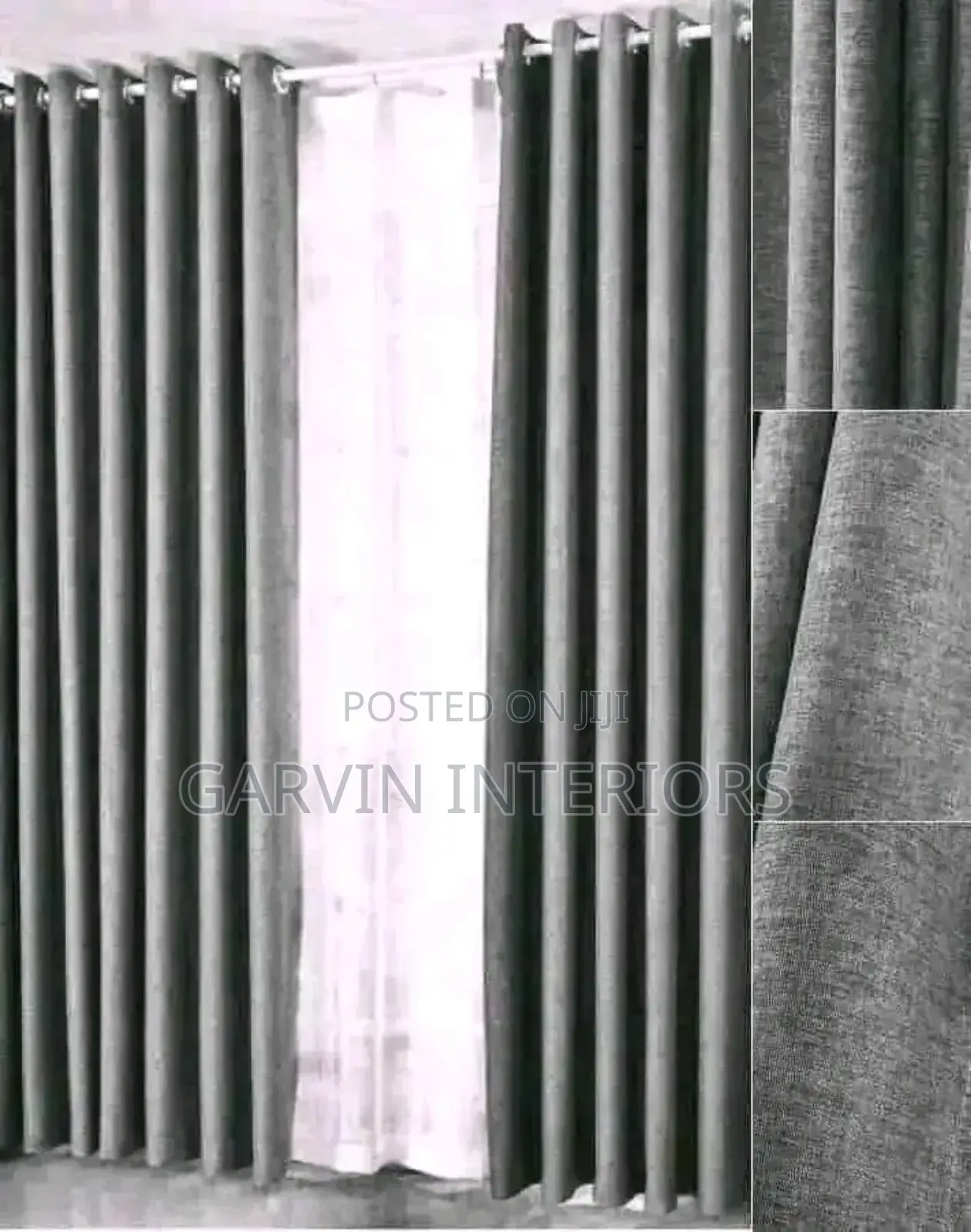 Grey Heavy Curtains Available