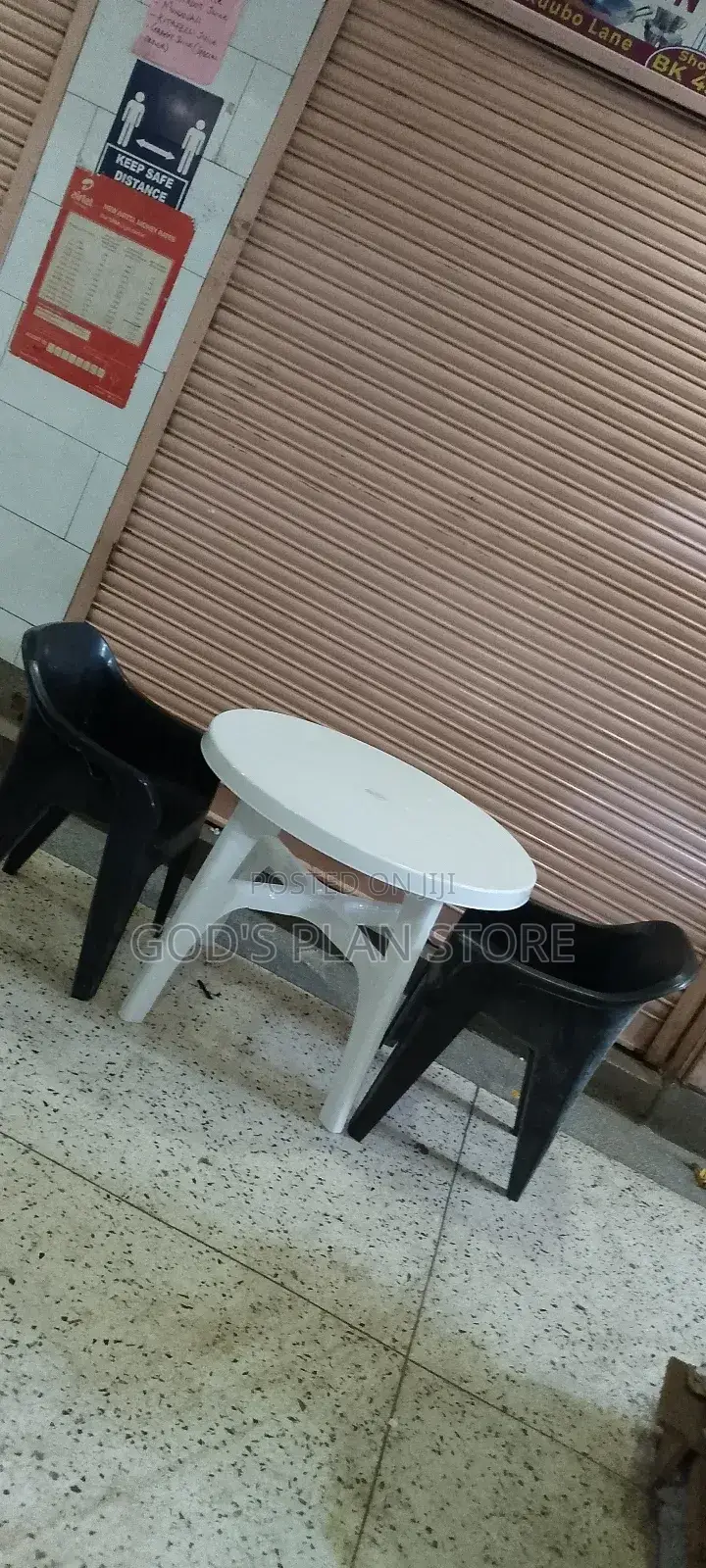 Plastic Sofa Chairs and White Table Set