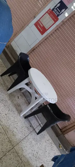 Plastic Sofa Chairs and White Table Set