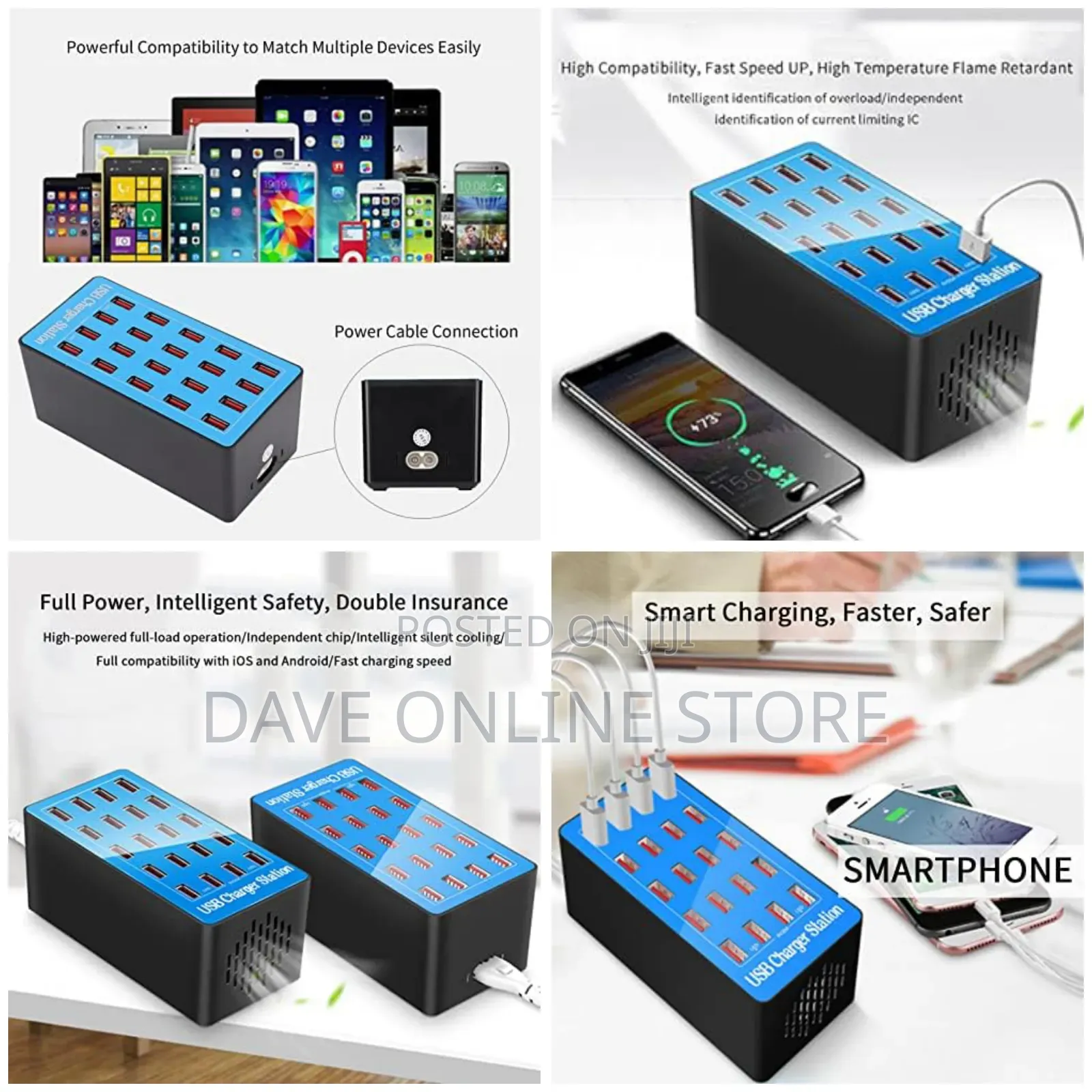 Multiple Usb Charger Station Charging Station -Multicolor