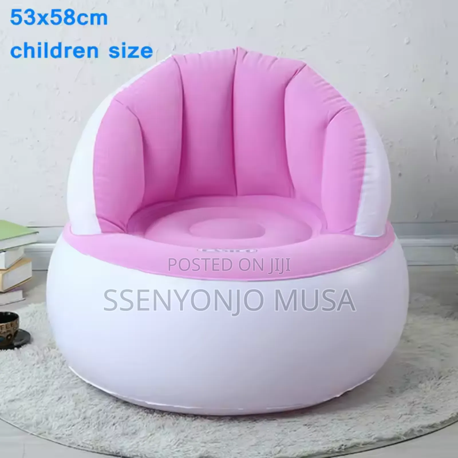 Foldable Inflatable Sofa - Flocking Fabric Lazy Chair