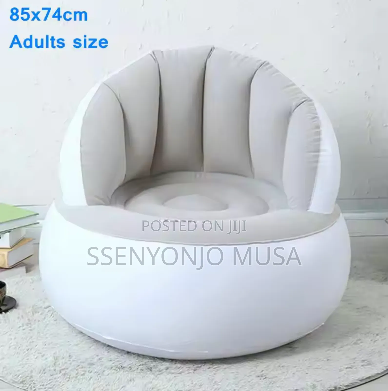Foldable Inflatable Sofa - Flocking Fabric Lazy Chair