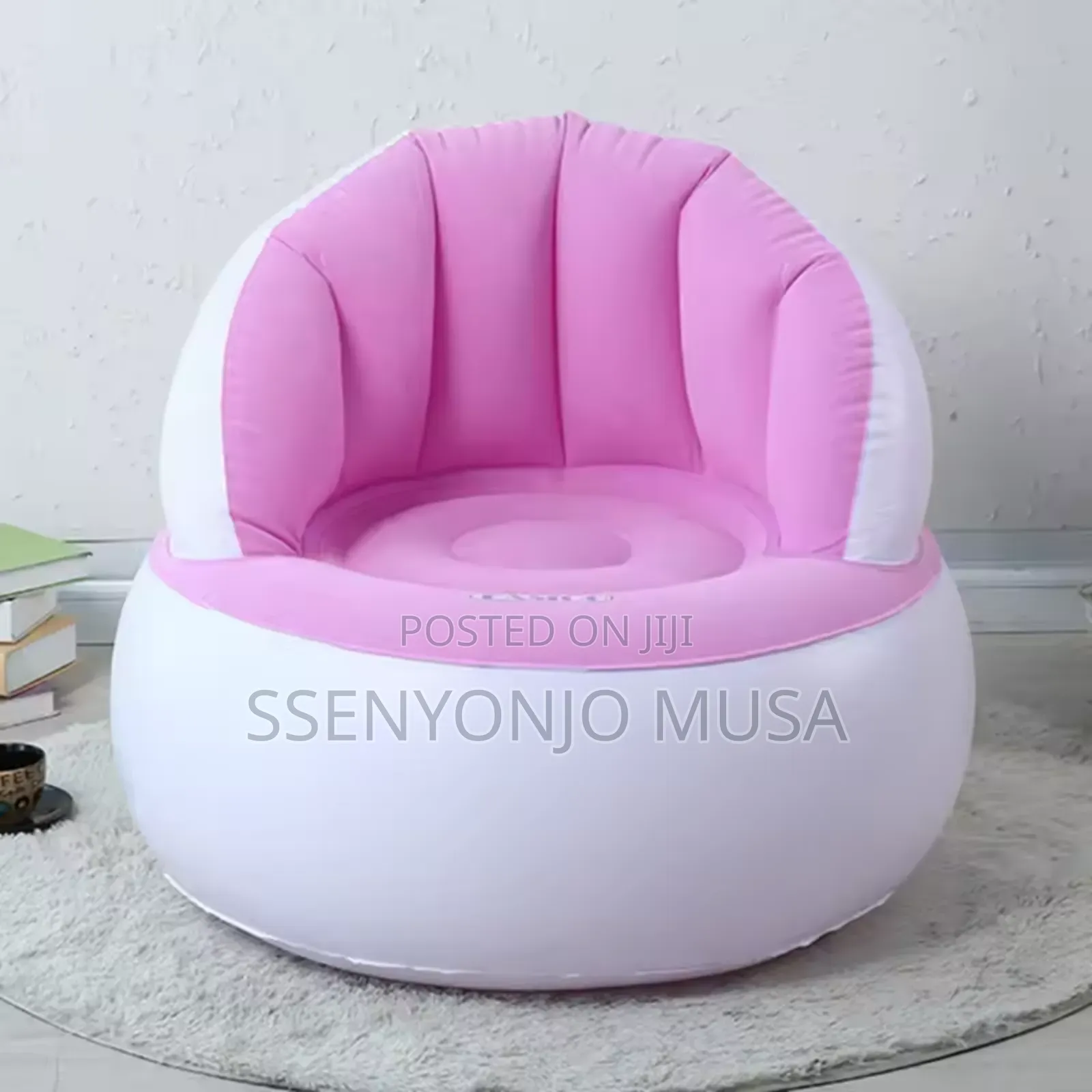 Foldable Inflatable Sofa - Flocking Fabric Lazy Chair