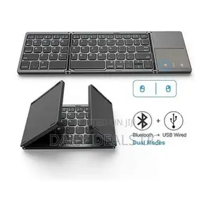Foldable Bluetooth Keyboard, Pocket Size, With Touchpad-Grey