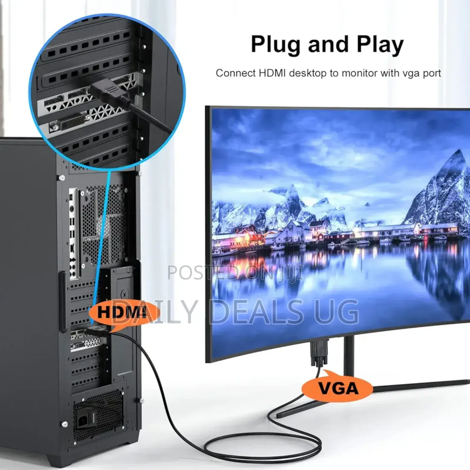 Hdmi to Vga Cable, 1080p