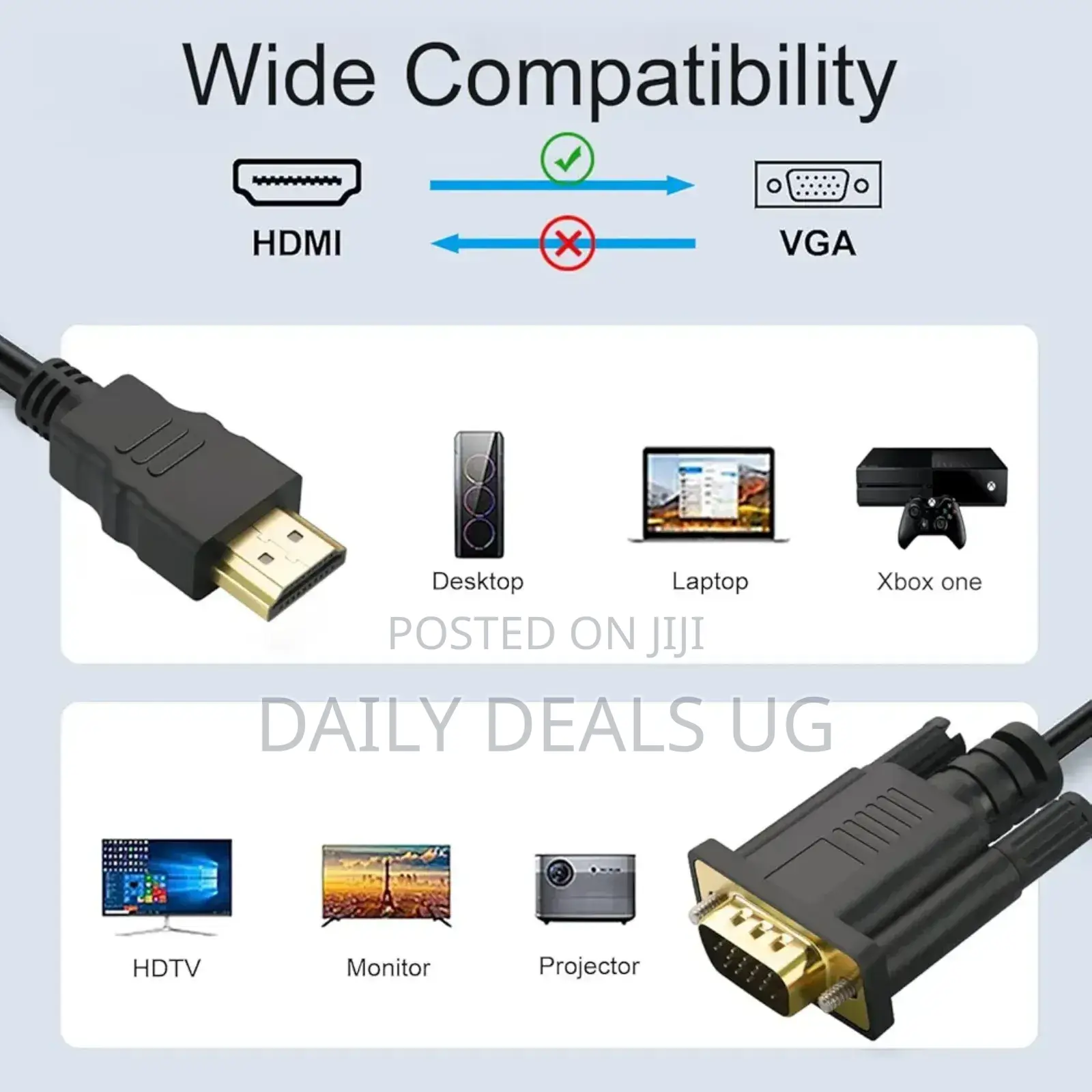 Hdmi to Vga Cable, 1080p