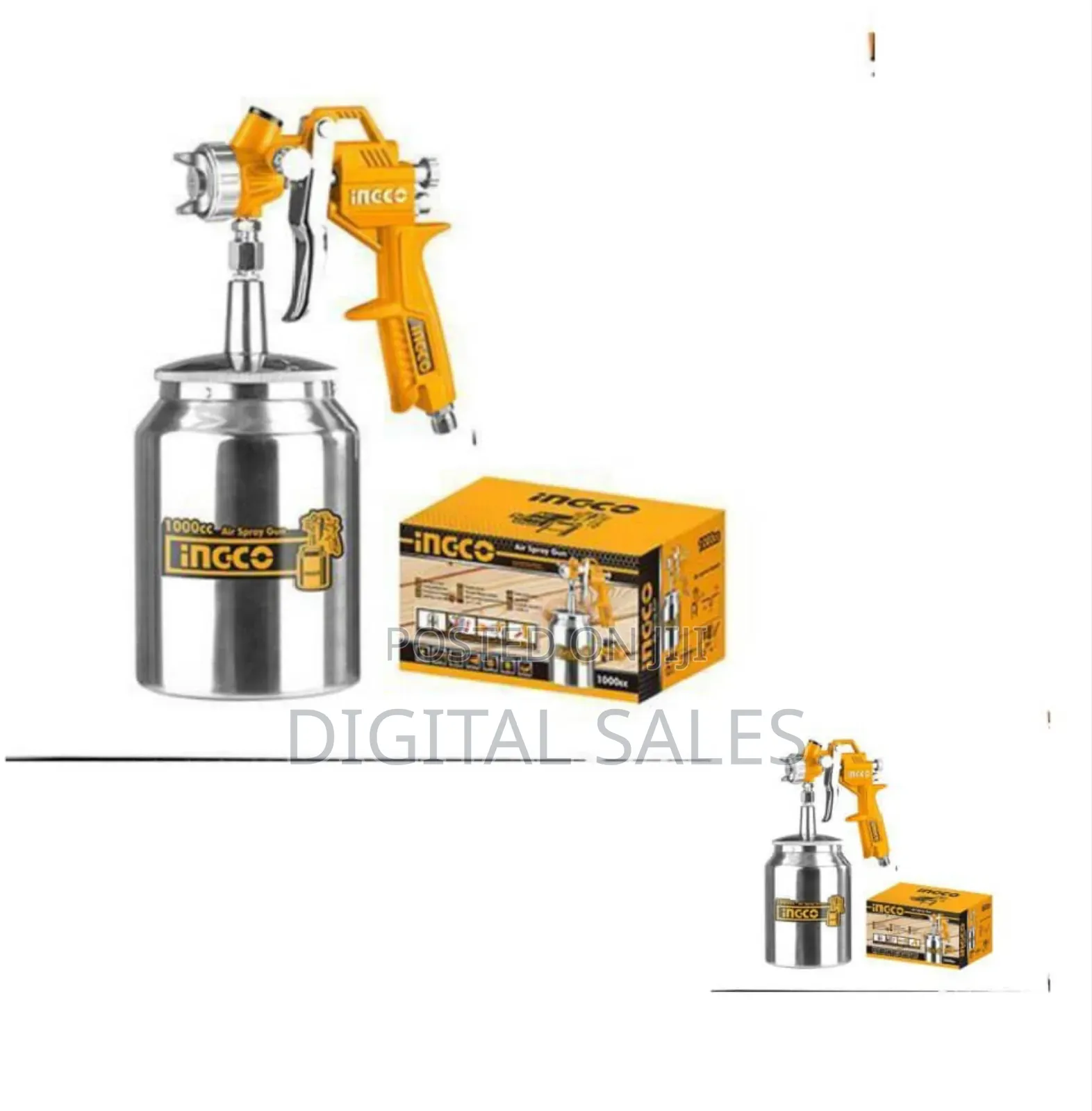 Ingco Air Spray Gun - Silver,Yellow