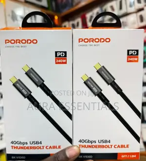 Porodo Woven Typec-C Cable 240w 40gbps 60hz