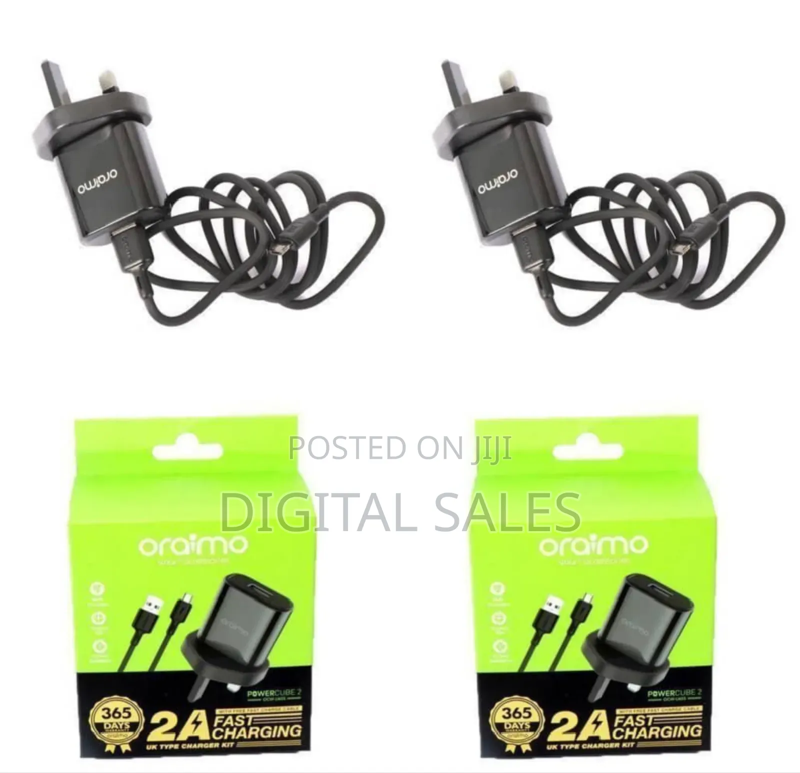 Oraimo Fast Charging Smart Charger - Black