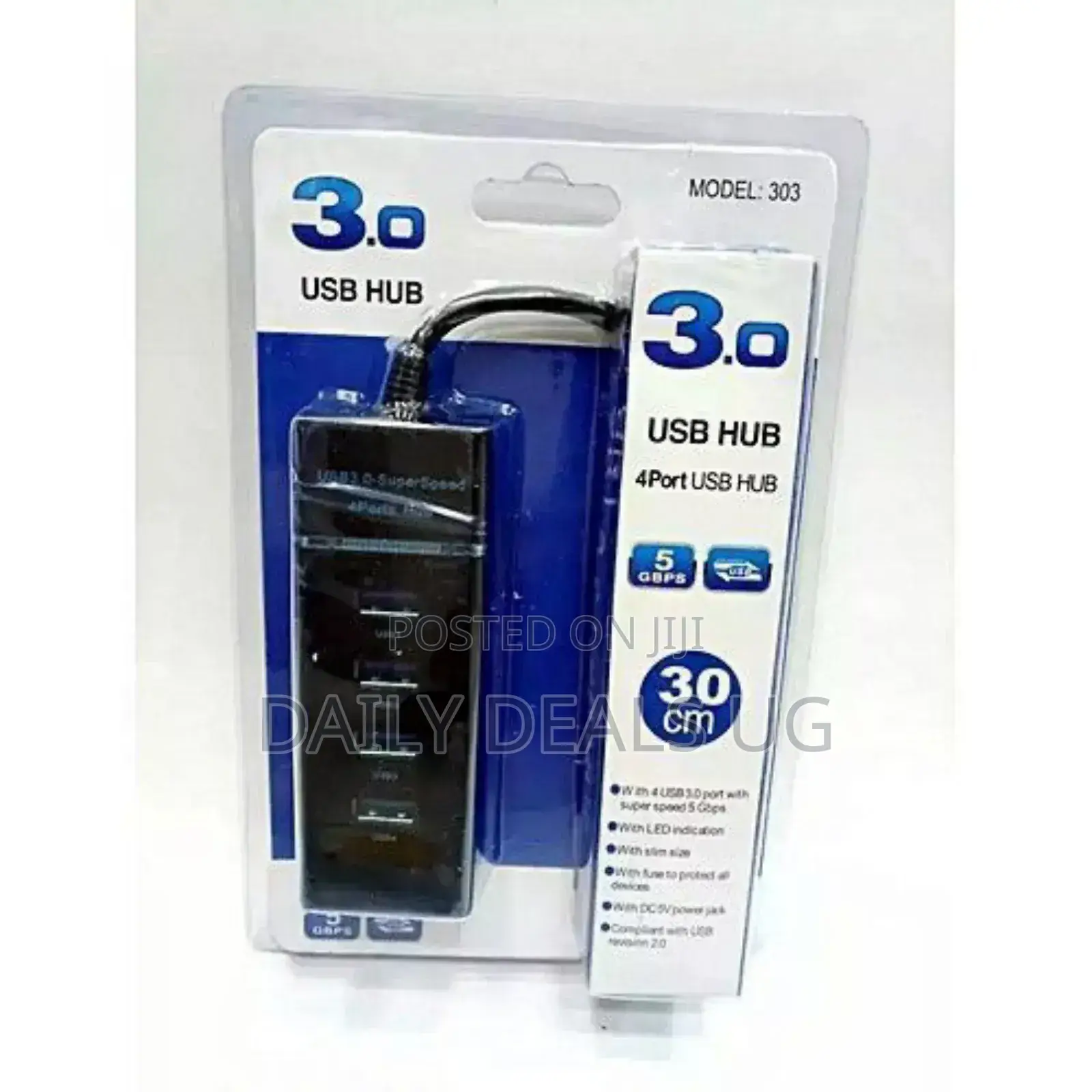 Hub 3.0 Usb Hub 4 Ports 5gbps Black Color