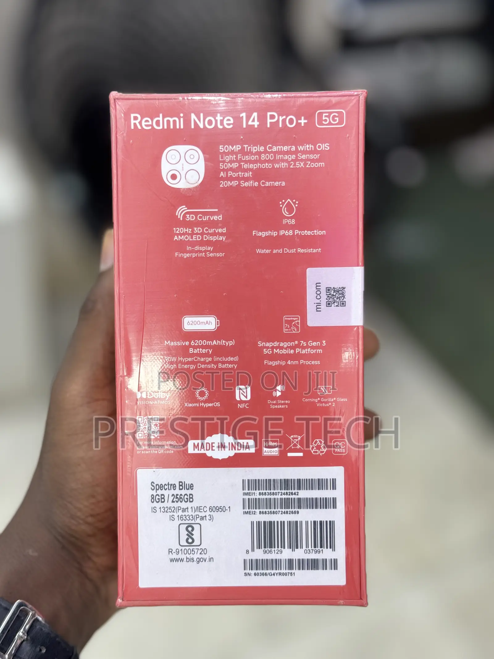 New Xiaomi Redmi Note 14 Pro+ 5G 256 GB Black