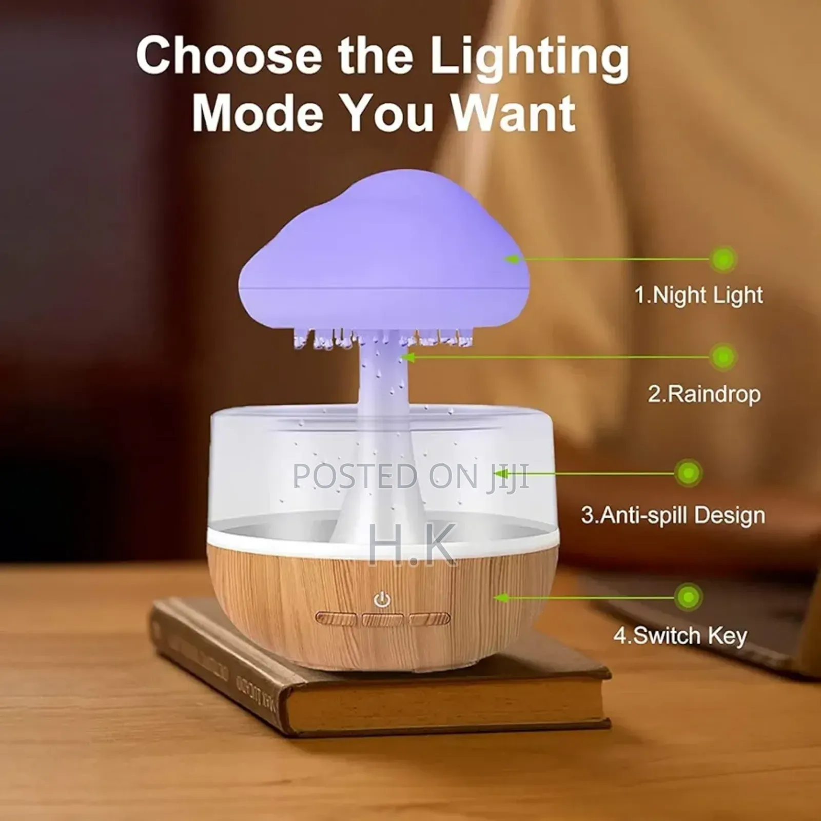 Xo Hf10 Raining Clouds Colorful Lights Humidifier