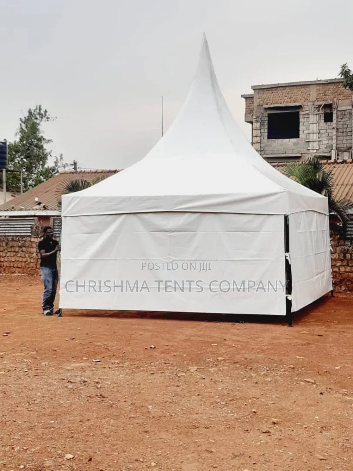 50-Seater Tent Covered Three Sides