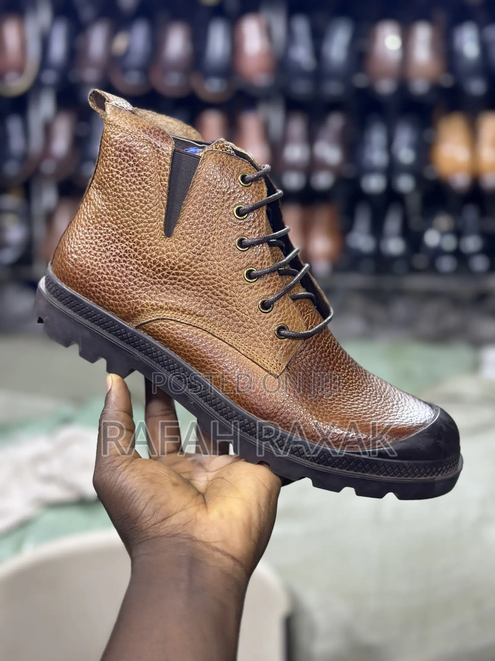 Original Brown Clarks Casual Rough Skin/Leather Ankle Boots