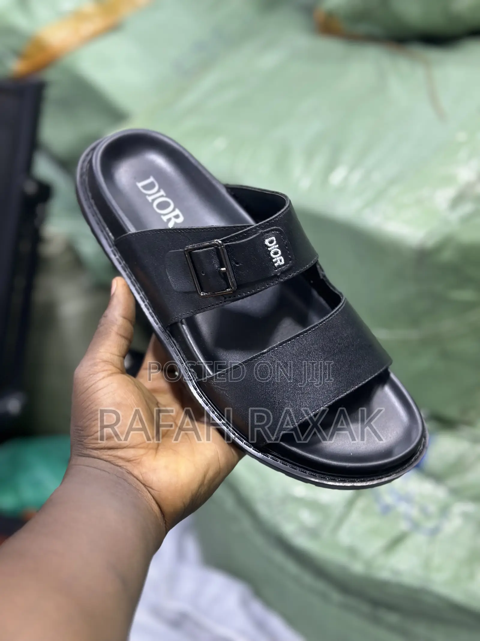Original Men’S Dior Double Strap Leather Sandals