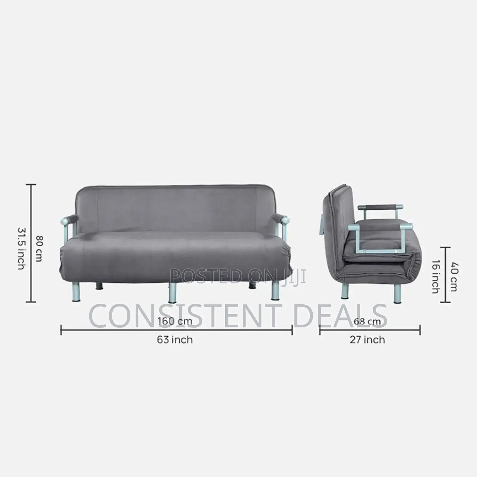 3 Seater Foldable Sofa